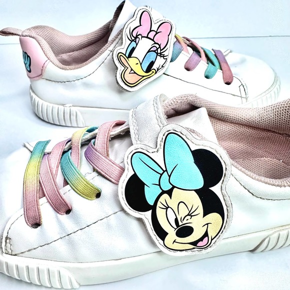 Minnie and Daisy Printed Sneakers Disney H&M White and pink shoes size 12.5 - Picture 4 of 12